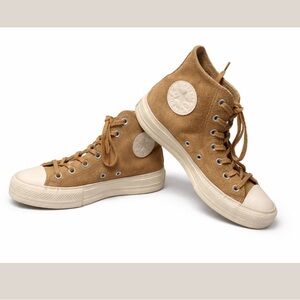 Converse Chuck Taylor All Star High-Top Tan Suede Sneakers - EUC Size 8.5